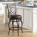 Tabouret de bar pivotant en bronze, hauteur comptoir 65 cm, coussin traditionnel en similicuir avec dossier et repose-pieds