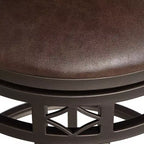 Tabouret de bar pivotant en bronze, hauteur comptoir 65 cm, coussin traditionnel en similicuir avec dossier et repose-pieds