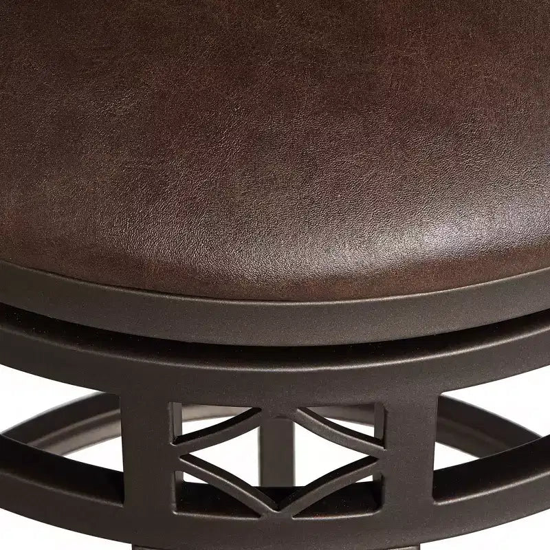 Tabouret de bar pivotant en bronze, hauteur comptoir 65 cm, coussin traditionnel en similicuir avec dossier et repose-pieds