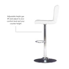 Tabouret de bar pivotant réglable en hauteur avec assise en similicuir et piétement chromé
