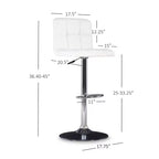 Tabouret de bar pivotant réglable en hauteur avec assise en similicuir et piétement chromé