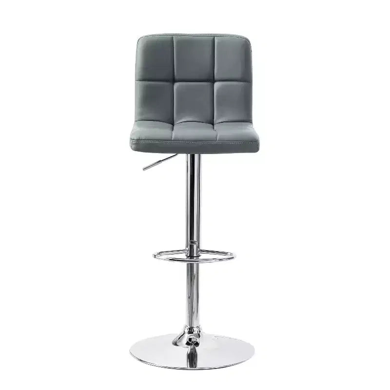 Tabouret de bar pivotant réglable en hauteur avec assise en similicuir et piétement chromé