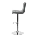 Tabouret de bar pivotant réglable en hauteur avec assise en similicuir et piétement chromé