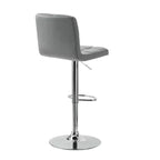 Tabouret de bar pivotant réglable en hauteur avec assise en similicuir et piétement chromé