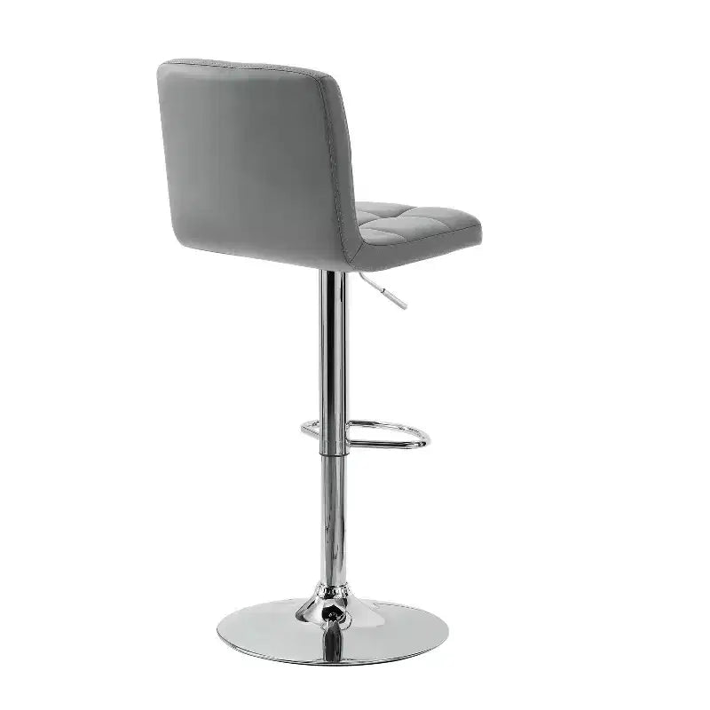 Tabouret de bar pivotant réglable en hauteur avec assise en similicuir et piétement chromé