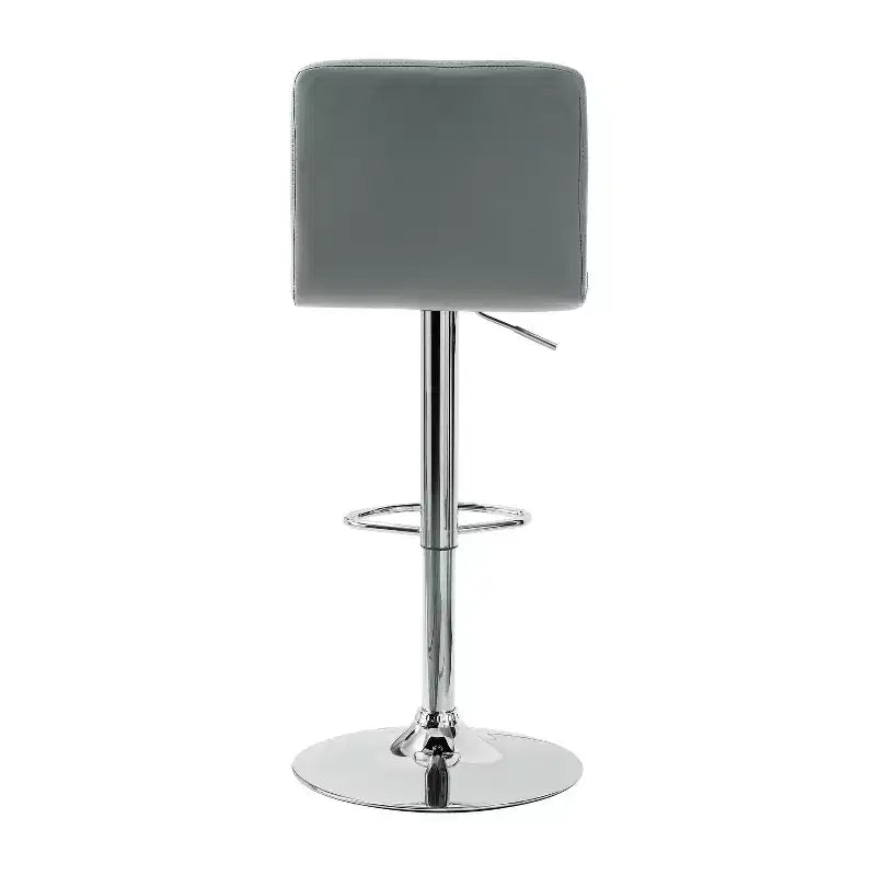 Tabouret de bar pivotant réglable en hauteur avec assise en similicuir et piétement chromé