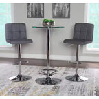 Tabouret de bar pivotant réglable en hauteur avec assise en similicuir et piétement chromé
