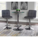 Tabouret de bar pivotant réglable en hauteur avec assise en similicuir et piétement chromé