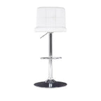 Tabouret de bar pivotant réglable en hauteur avec assise en similicuir et piétement chromé