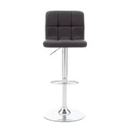 Tabouret de bar pivotant réglable en hauteur avec assise en similicuir et piétement chromé