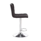 Tabouret de bar pivotant réglable en hauteur avec assise en similicuir et piétement chromé