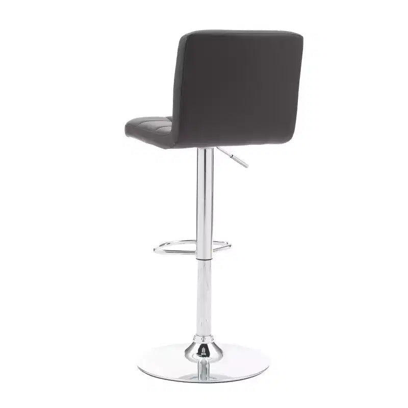 Tabouret de bar pivotant réglable en hauteur avec assise en similicuir et piétement chromé