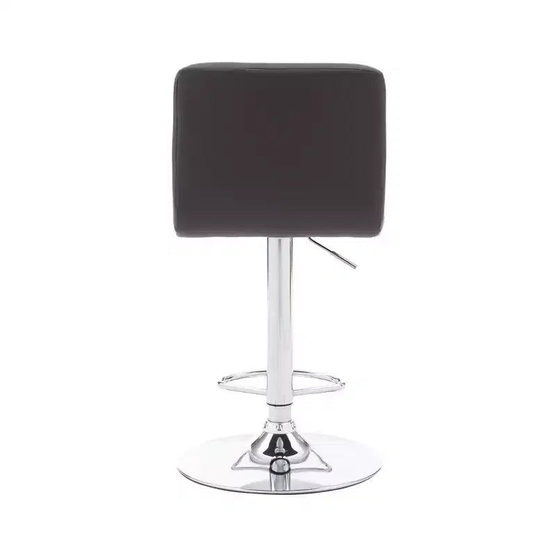 Tabouret de bar pivotant réglable en hauteur avec assise en similicuir et piétement chromé