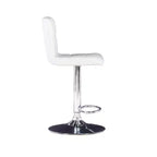 Tabouret de bar pivotant réglable en hauteur avec assise en similicuir et piétement chromé