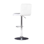 Tabouret de bar pivotant réglable en hauteur avec assise en similicuir et piétement chromé