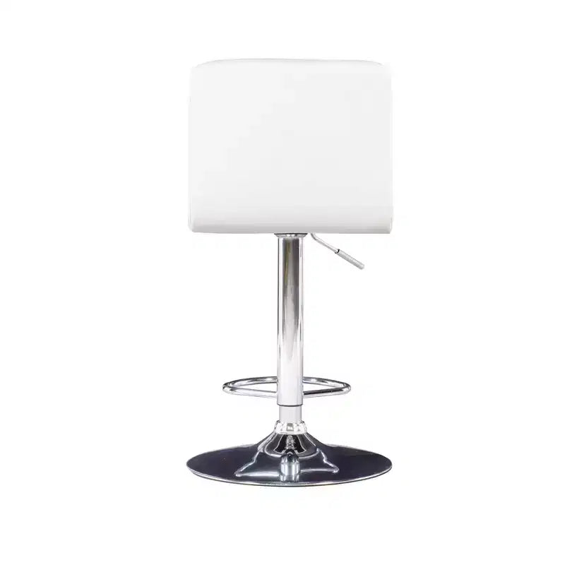 Tabouret de bar pivotant réglable en hauteur avec assise en similicuir et piétement chromé