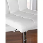 Tabouret de bar pivotant réglable en hauteur avec assise en similicuir et piétement chromé