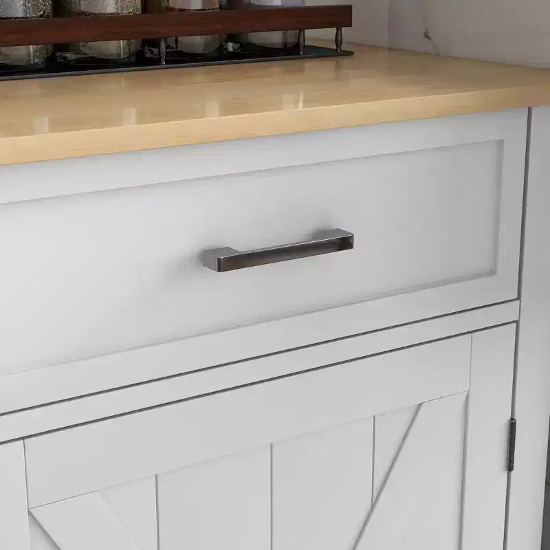 Îlot de cuisine roulant avec bar de petit-déjeuner en bois à abattant, chariot de cuisine de ferme avec 2 tiroirs, étagères réglables pour salle à manger