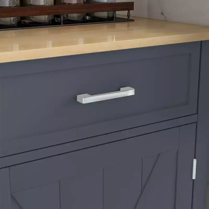 Îlot de cuisine roulant avec bar de petit-déjeuner en bois à abattant, chariot de cuisine de ferme avec 2 tiroirs, étagères réglables pour salle à manger