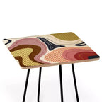 Table d'appoint carrée 19 pouces avec cadre en acier et plateau en composite de bois résistant aux taches