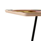 Table d'appoint carrée 19 pouces avec cadre en acier et plateau en composite de bois résistant aux taches