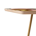 Table d'appoint carrée 19 pouces avec cadre en acier et plateau en composite de bois résistant aux taches